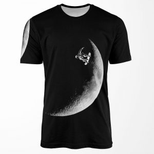 Moon Boarder Astronaut Skateboarding Design Suitable For Men And Women All-over-print T-shirt