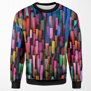 Multicolored Watercolor Stripes Pattern All-over-print Unisex Sweatshirt