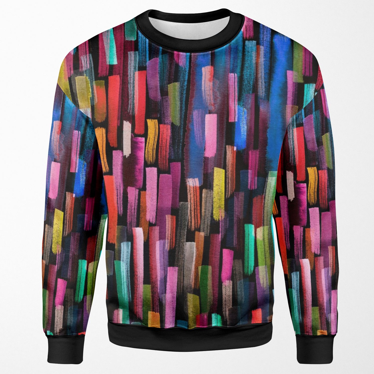 Multicolored Watercolor Stripes Pattern All-over-print Unisex Sweatshirt