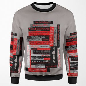 Murakami Book Stack Fanatic Colour All-over-print Unisex Sweatshirt
