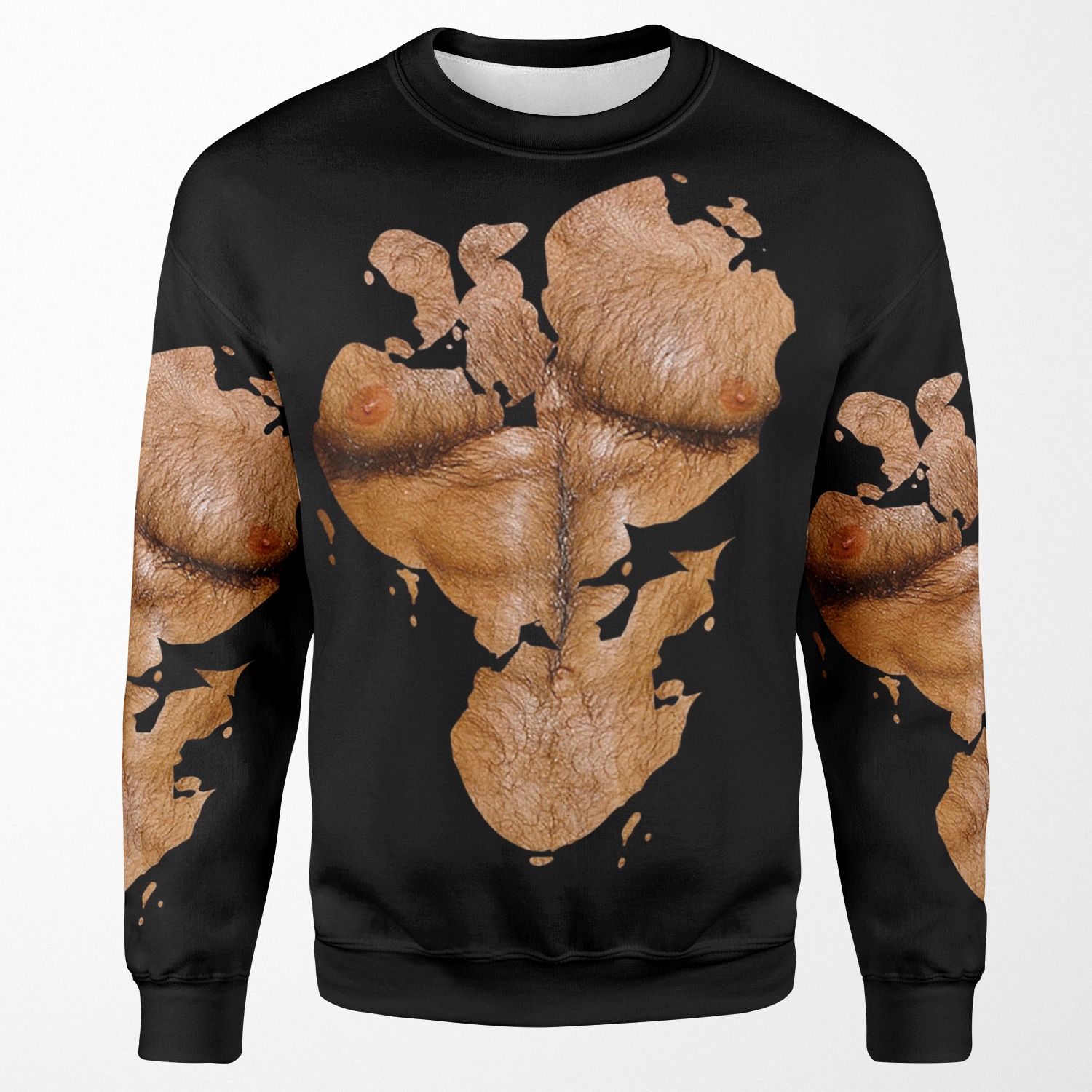 Muscleman With Torn Shirt Hairychest2 All-over-print Unisex Sweatshirt