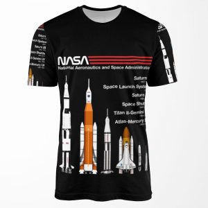Nasa Rockets Saturn V Sls Saturn Ib Space Shuttle Titan Atlas Line Up All-over-print T-shirt