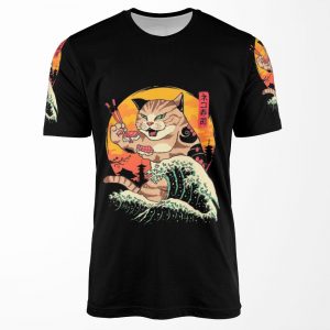 Neko Sushi Wave All-over-print T-shirt