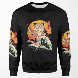 Neko Sushi Wave All-over-print Unisex Sweatshirt