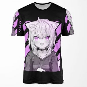 Nekomata Okayu Design All-over-print T-shirt