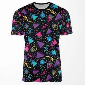 Neon Retro 90S Sprinkle Pattern All-over-print T-shirt