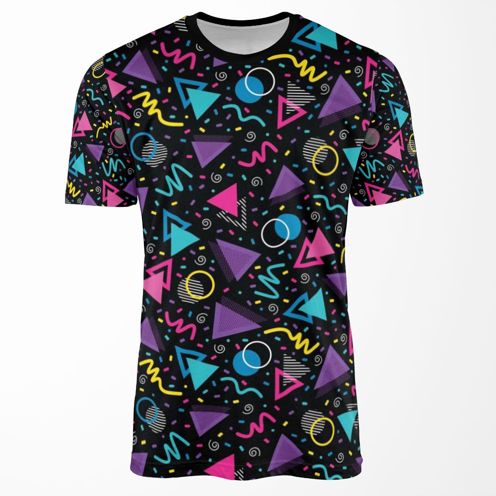 Neon Retro 90S Sprinkle Pattern All-over-print T-shirt