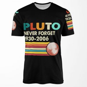 Never Forget Pluto Retro Style Funny Space Science All-over-print T-shirt
