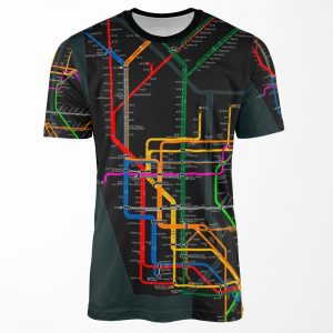 New York City Dark Subway Map All-over-print T-shirt