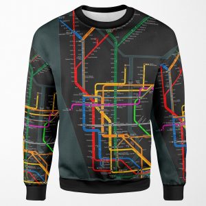 New York City Dark Subway Map All-over-print Unisex Sweatshirt