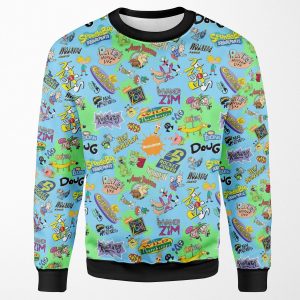 Nicktoons Hawaiian Print A Palooza All-over-print Unisex Sweatshirt