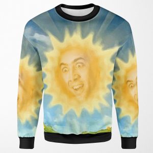 Nicolas Cage Shines Down On Teletubbies All-over-print Unisex Sweatshirt