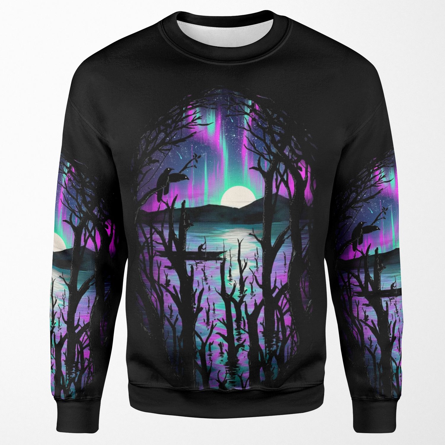 Night With Aurora All-over-print Unisex Sweatshirt
