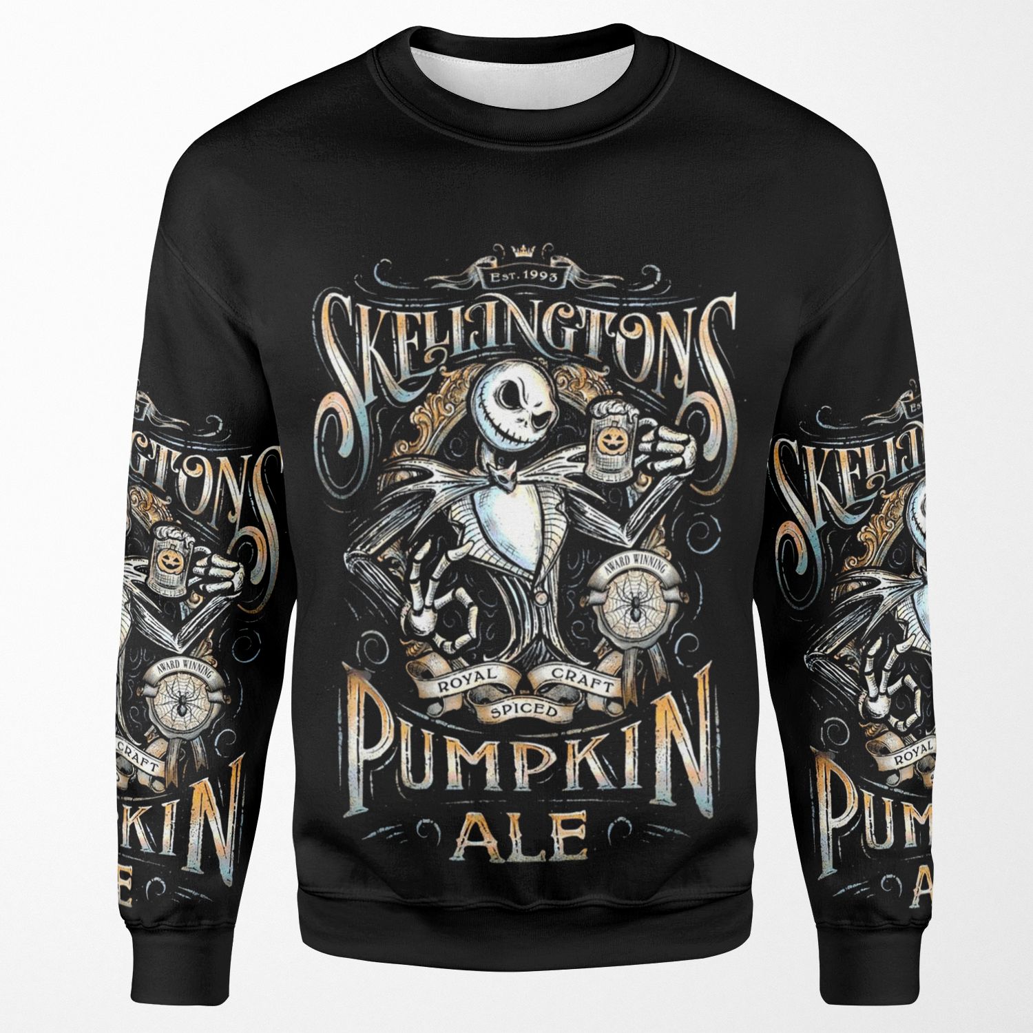Nightmare Before Christmas Skellingtons Pumpkin Ale All-over-print Unisex Sweatshirt