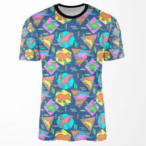Nineties Dinosaurs Pattern All-over-print T-shirt