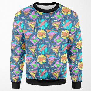 Nineties Dinosaurs Pattern All-over-print Unisex Sweatshirt
