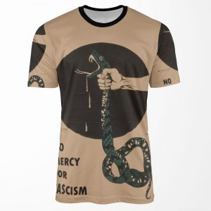 No Mercy For Fascism Vintage Wwii Poster Design All-over-print T-shirt