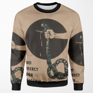 No Mercy For Fascism Vintage Wwii Poster Design All-over-print Unisex Sweatshirt