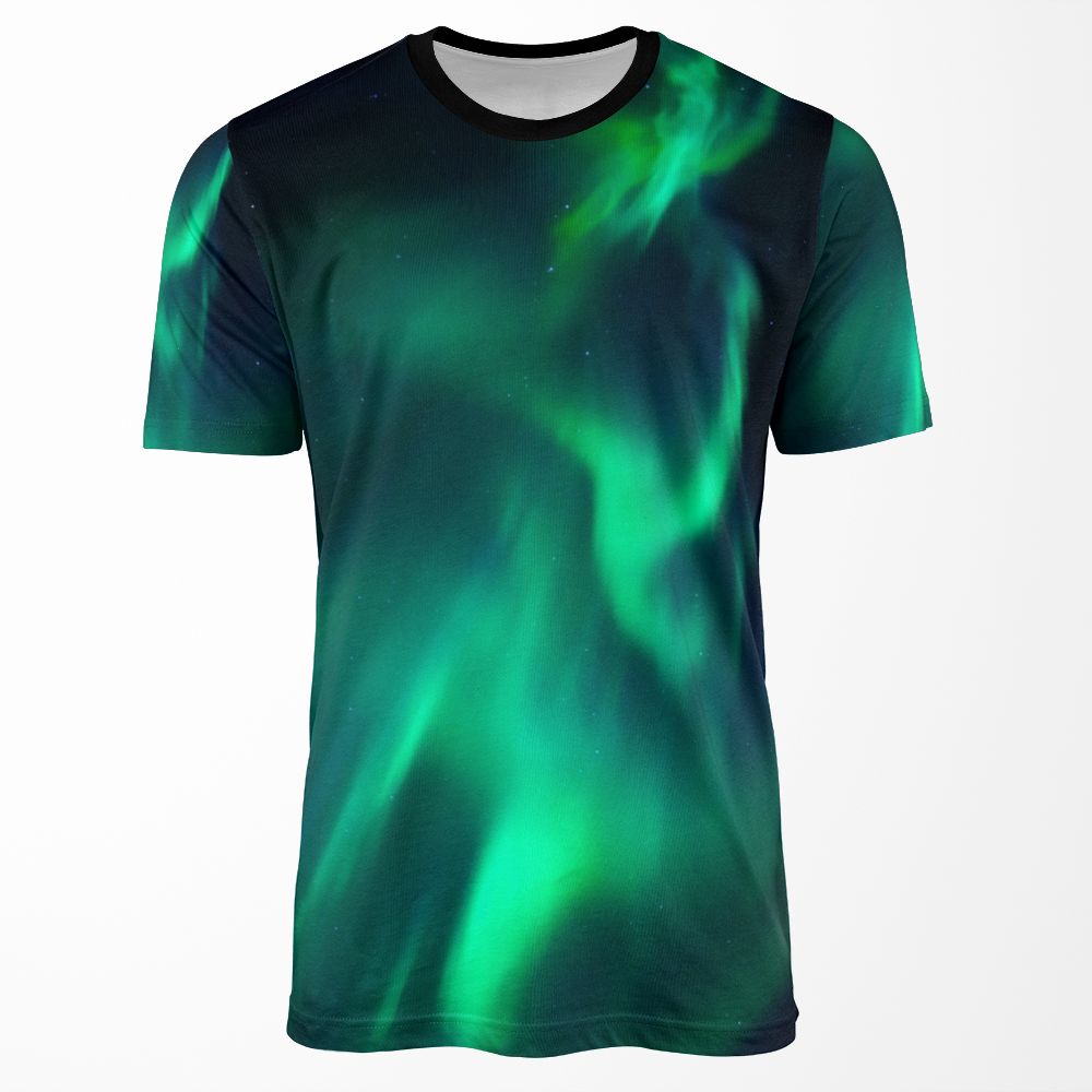 Northern Lights Aurora Borealis Night Sky Green Alaska All-over-print T-shirt