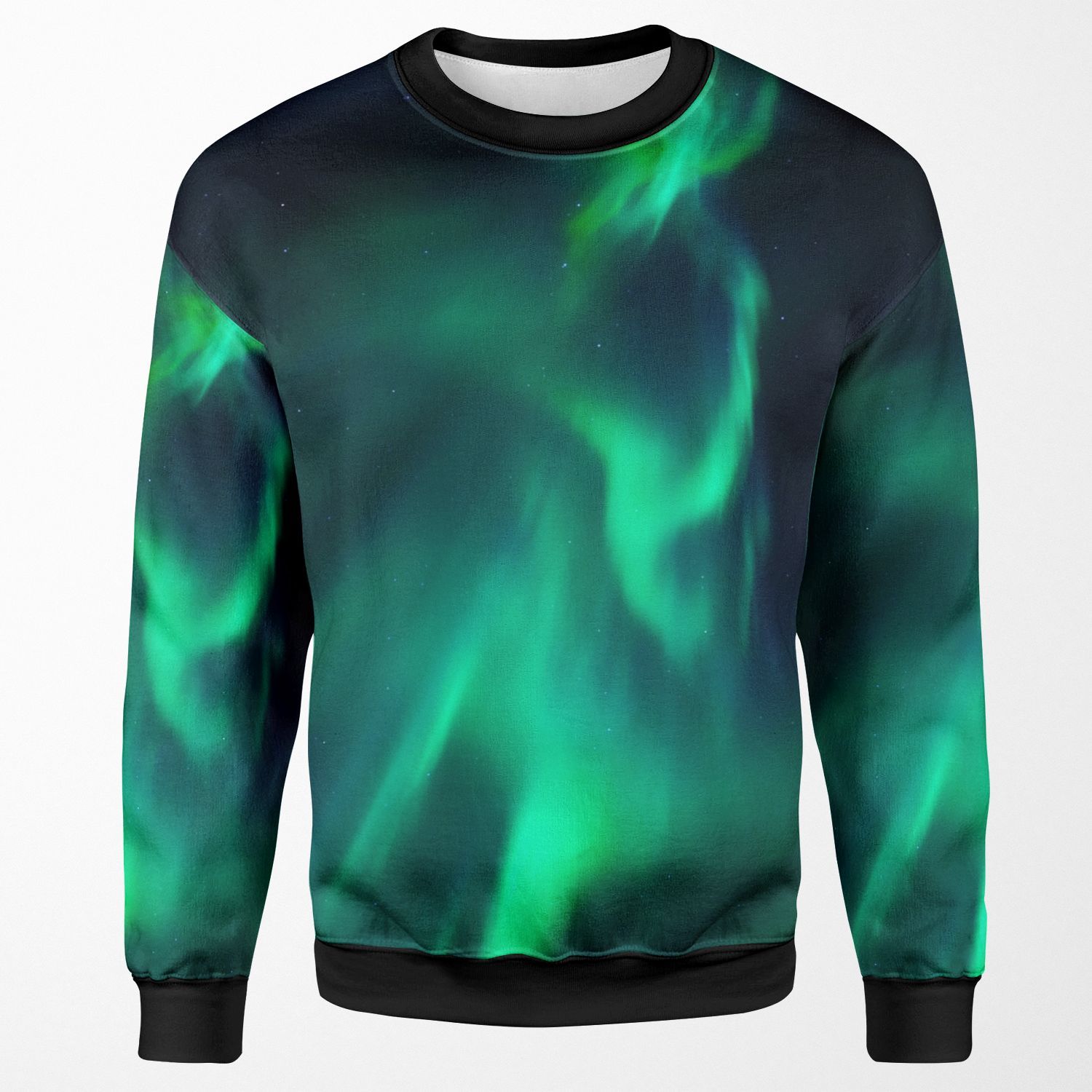 Northern Lights Aurora Borealis Night Sky Green Alaska All-over-print Unisex Sweatshirt