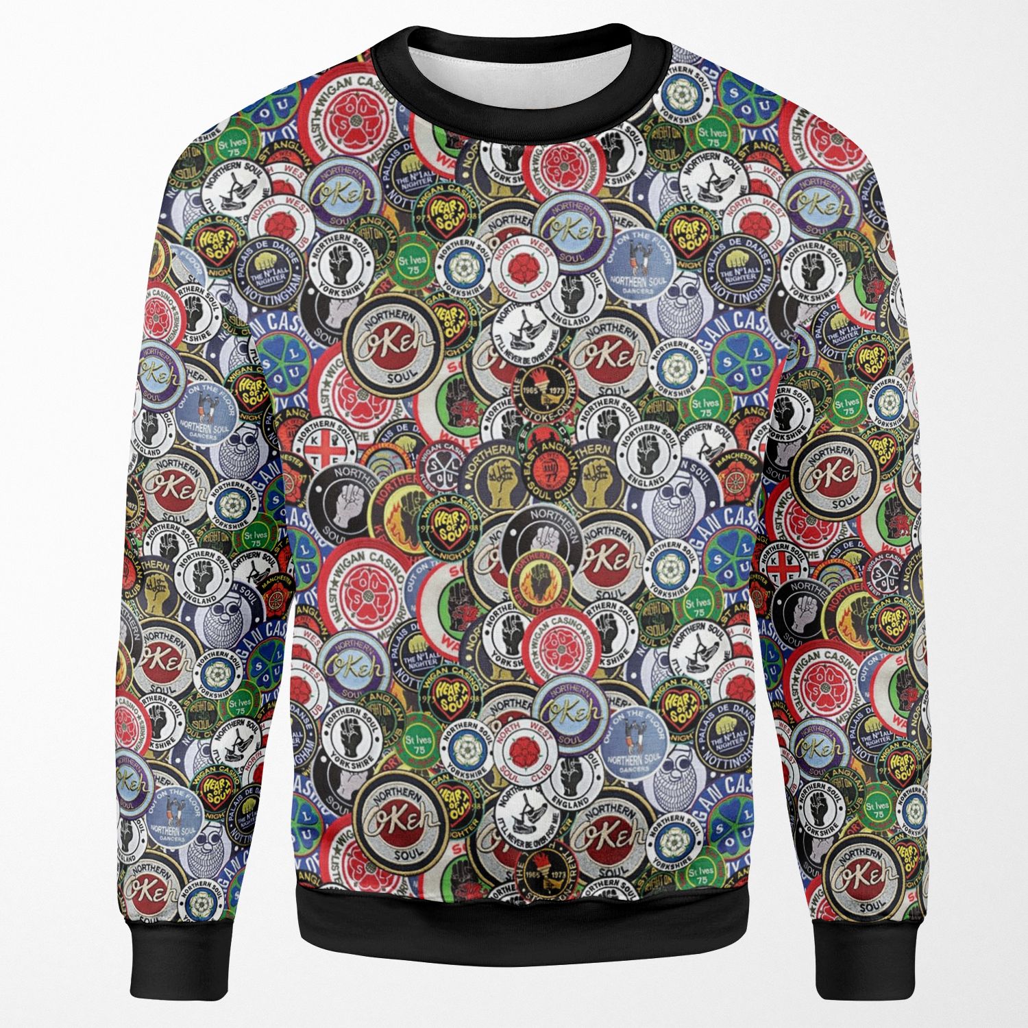 Northern Soul Patches Okeh Wigan Pier Keep The Faith All-over-print Unisex Sweatshirt