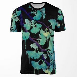 O Ginkgo On Black All-over-print T-shirt