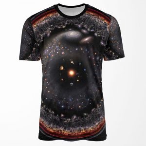 Observable Universe Logarithmic Illustration 2018 Version All-over-print T-shirt