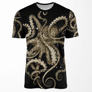Octopsychedelia Sepia All-over-print T-shirt