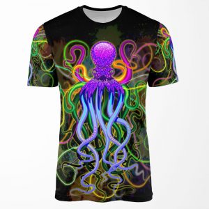 Octopus Psychedelic Luminescence All-over-print T-shirt