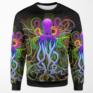 Octopus Psychedelic Luminescence All-over-print Unisex Sweatshirt
