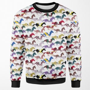 Off To The Horse Races Jockey Silks Pattern All-over-print Unisex Sweatshirt