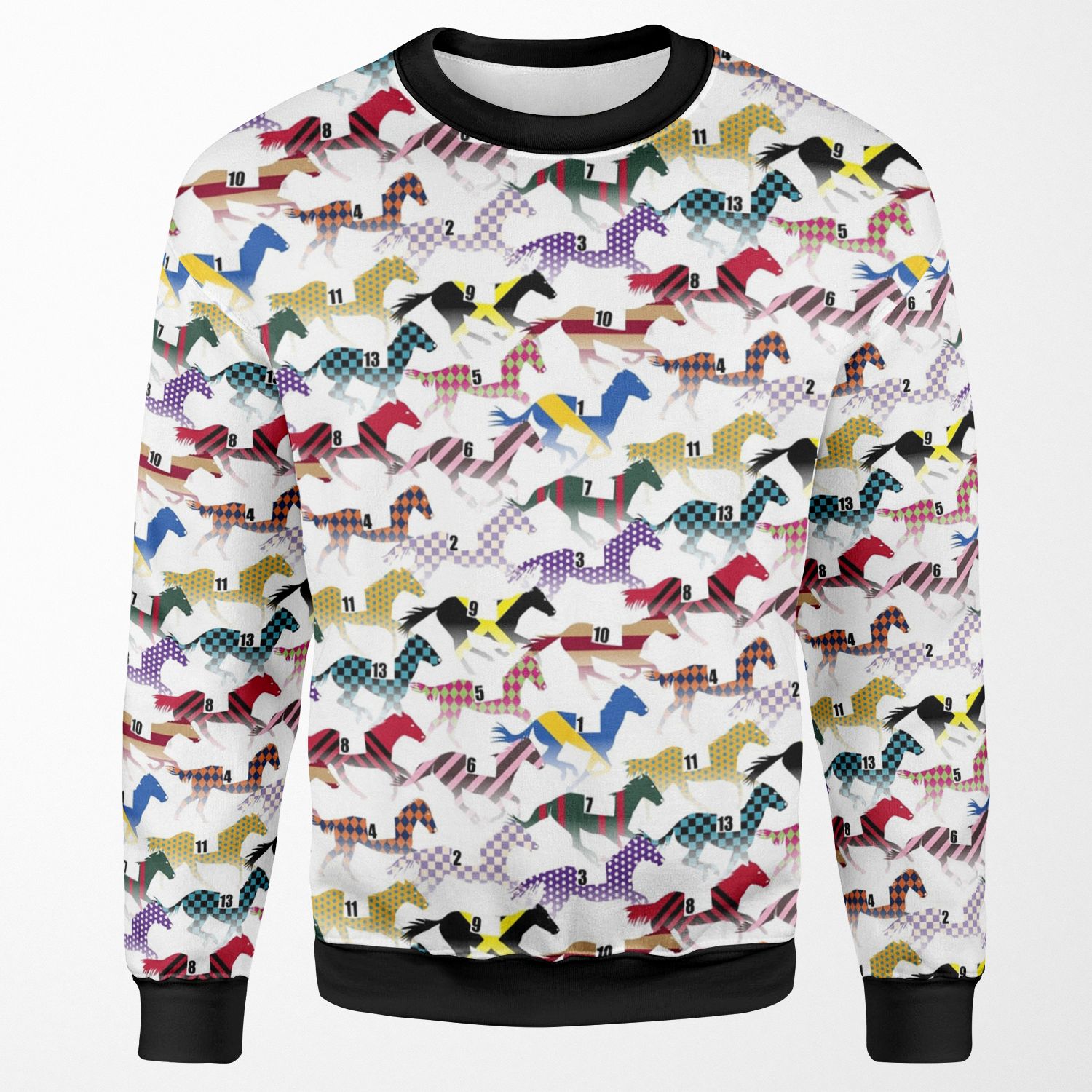 Off To The Horse Races Jockey Silks Pattern All-over-print Unisex Sweatshirt