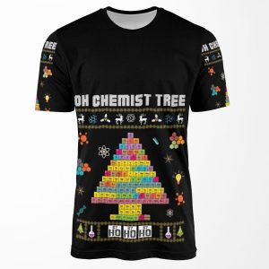 Oh Chemist Tree Merry Christmas Ugly Sweater Chemistry Tee All-over-print T-shirt