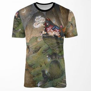 Okina S Illusion Kitsune Yokai Teakitsune All-over-print T-shirt