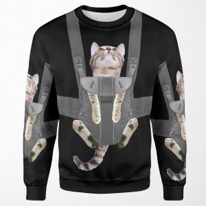 Oliver The Cat In Baby Carrier All-over-print Unisex Sweatshirt
