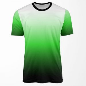 Ombre White To Green To Black All-over-print T-shirt