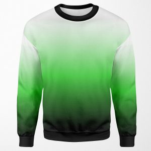 Ombre White To Green To Black All-over-print Unisex Sweatshirt