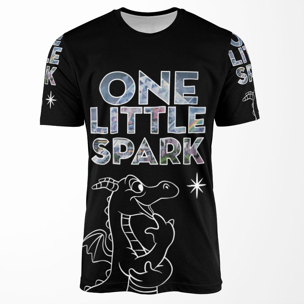 One Little Spark Blk All-over-print T-shirt
