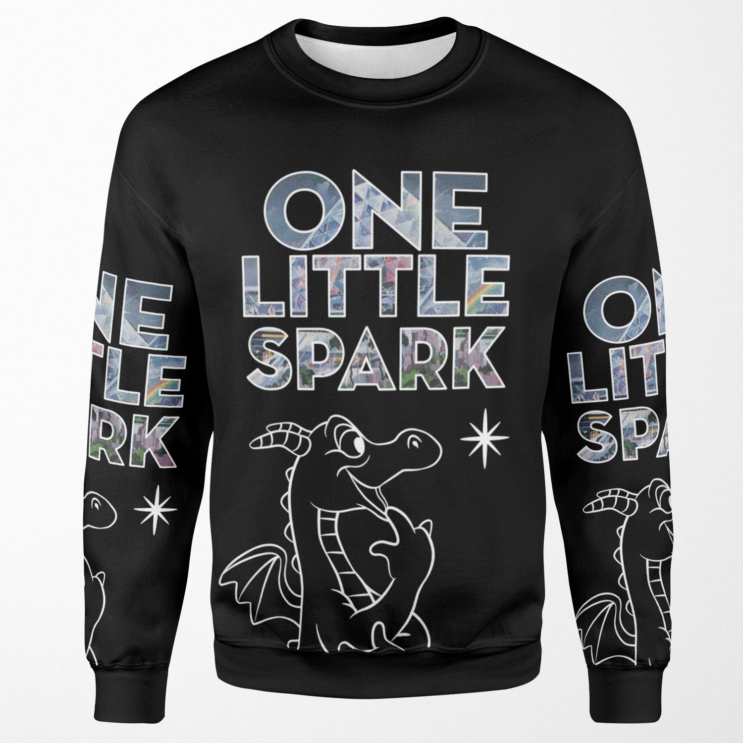 One Little Spark Blk All-over-print Unisex Sweatshirt