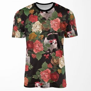 Opossum Floral Pattern All-over-print T-shirt