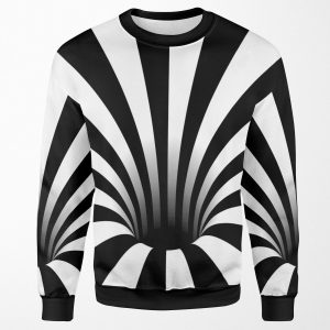 Optical Illusion Black Hole Lines Black White All-over-print Unisex Sweatshirt