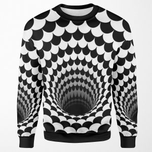 Optical Illusion Black Hole Scales Black White All-over-print Unisex Sweatshirt