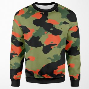 Orange And Green Camo All-over-print Unisex Sweatshirt