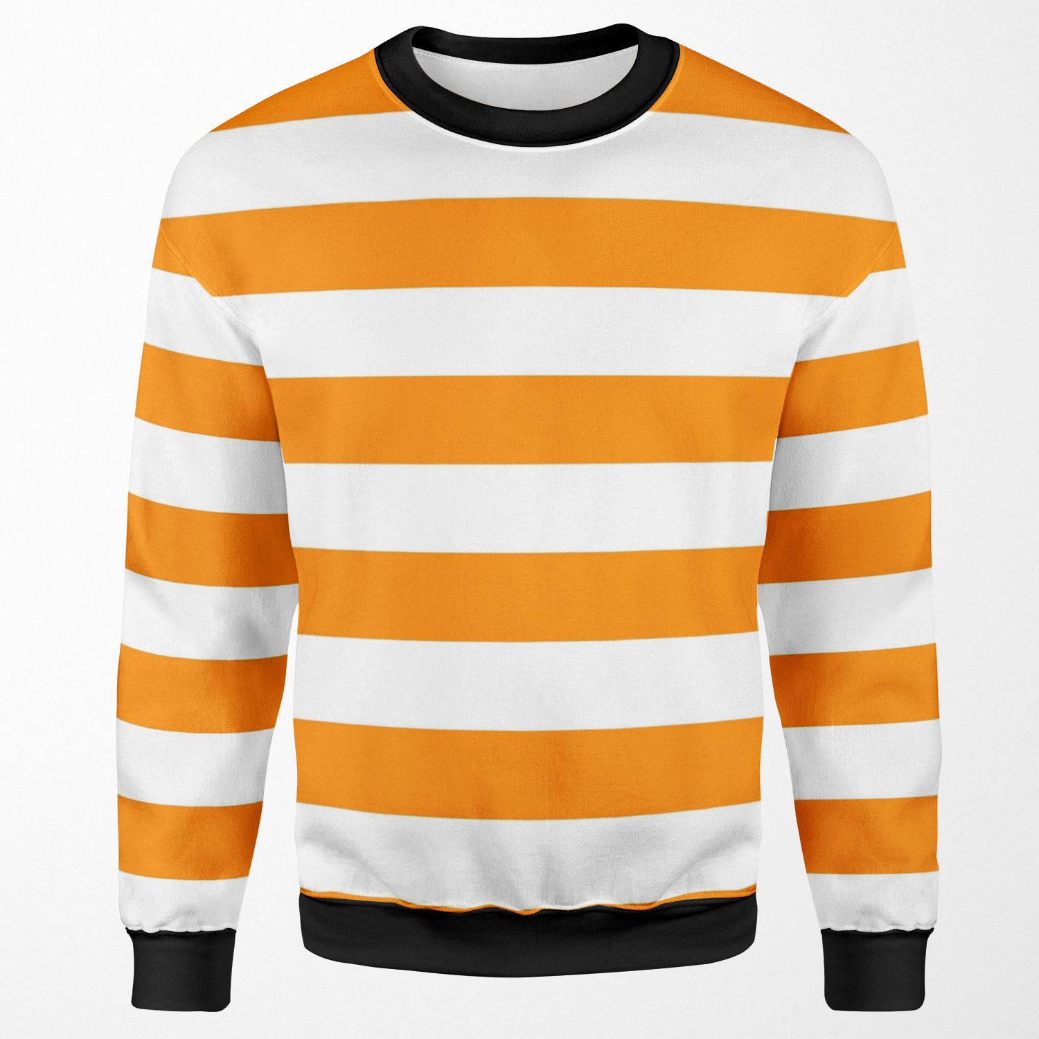 Orange Stripes Pattern Horizontal All-over-print Unisex Sweatshirt