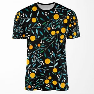 Oranges On Black All-over-print T-shirt