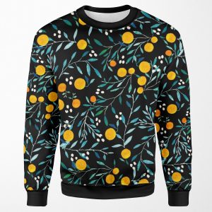 Oranges On Black All-over-print Unisex Sweatshirt