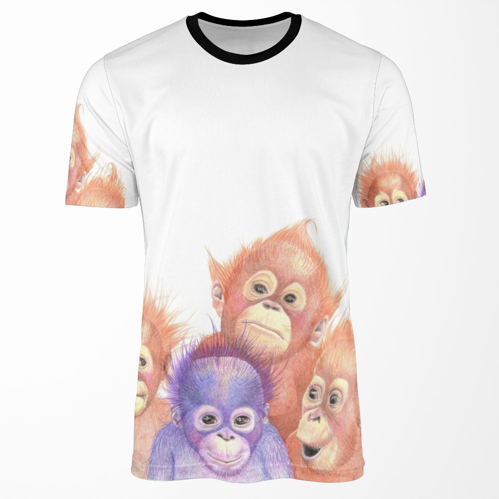 Orangutans Orange Purple Babies All-over-print T-shirt