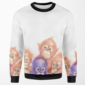 Orangutans Orange Purple Babies All-over-print Unisex Sweatshirt