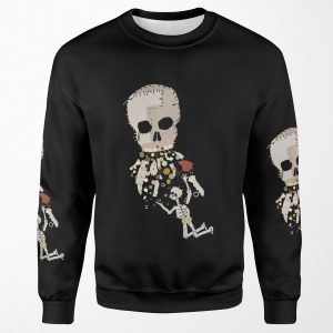 Our Flag Means Death Vomiting Skull On Skeleton Flag Design All-over-print Unisex Sweatshirt