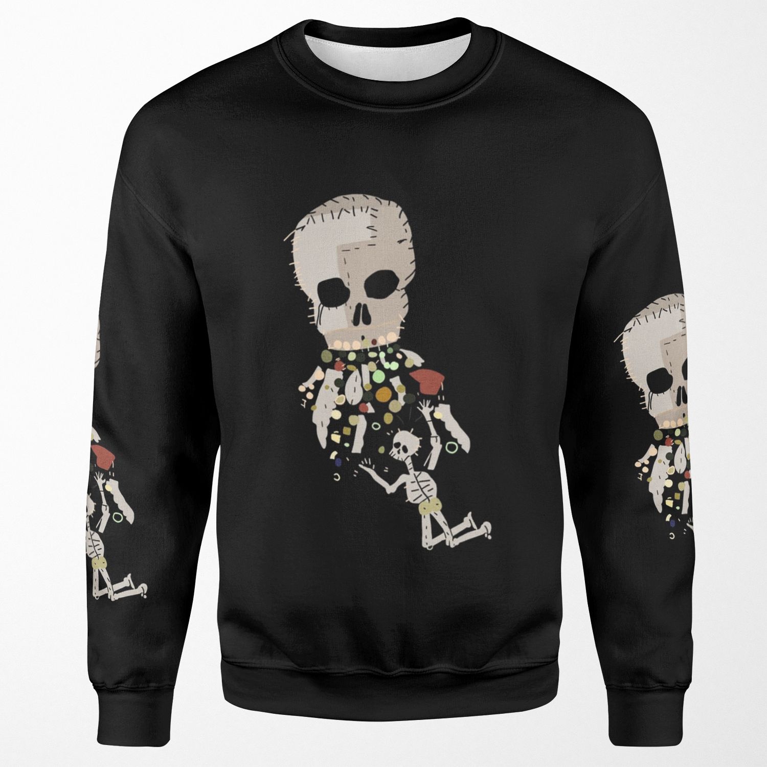 Our Flag Means Death Vomiting Skull On Skeleton Flag Design All-over-print Unisex Sweatshirt